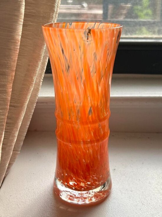 Other - Vintage Medium Sized Orange Blown Class Vase